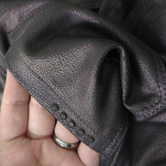 Blank NYC Spray On Dark Burgundy Moto Biker style Mid Rise Leggings Stretchy 26 - Picture 6 of 9